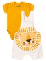 Conjunto Jardineira Bebê Menino Suedine Lion