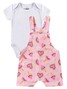 Conjunto Jardineira Bebê Menina Suedine Melancia