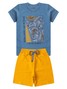 Conjunto Infantil Menino Camiseta Bermuda Folhagem
