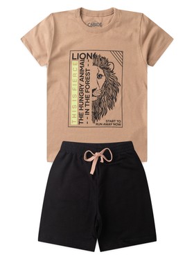 Conjunto Infantil Menino Camiseta Bermuda Leão