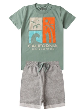 Conjunto Infantil Menino Camiseta Bermuda California