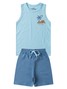 Conjunto Infantil Menino Regata Bermuda Azul