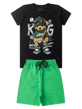 Conjunto Infantil Menino Camiseta Bermuda Bear Boy