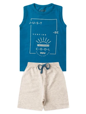 Conjunto Infantil Menino Regata Bermuda Cool