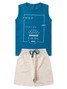 Conjunto Infantil Menino Regata Bermuda Cool