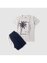 Conjunto Infantil Menino Camiseta Bermuda Mescla