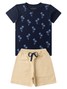 Conjunto Infantil Menino Camiseta Bermuda Coqueiros