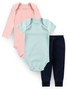 Kit Body Bebê Menina Suedine Rosa