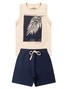 Conjunto Infantil Menino Regata Bermuda Gelo