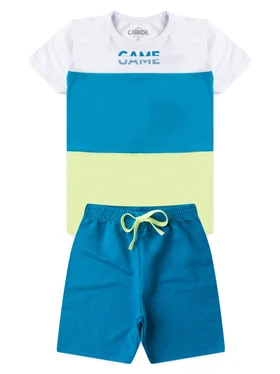 Conjunto Infantil Menino Camiseta Bermuda Colorful