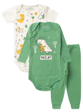 Kit Body Bebê Menino Suedine Hello
