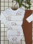 Conjunto Body Bebê Unissex Suedine Cute Bear