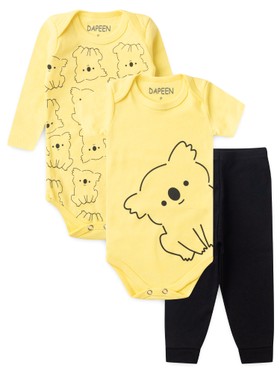 Kit Body Bebê Menino Suedine Koala