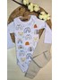 Conjunto Body Bebê Unissex Suedine Rainbow