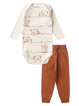 Conjunto Body Bebê Unissex Suedine Cute Bear