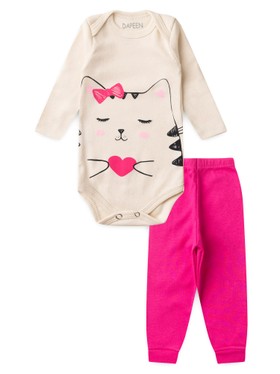 Conjunto Body Bebê Menina Suedine Cute