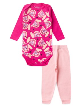 Conjunto Body Bebê Menina Suedine Caracol