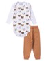 Conjunto Body Bebê Unissex Suedine Bear