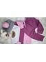 Conjunto Infantil Menina Moletom Peluciado Recortes Vinho