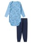 Conjunto Body Bebê Menino Suedine Pinguim