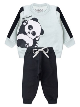 Conjunto Infantil Menino Moletom Peluciado Panda