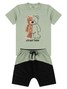 Conjunto Infantil Menino Camiseta Bermuda Urso