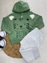 Conjunto Infantil Menino Moletom Peluciado com Capuz Verde Floresta
