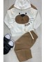 Conjunto Infantil Menino Moletom Peluciado com Capuz Off White