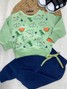 Conjunto Infantil Menino Moletom Peluciado Verde Oliva