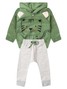 Conjunto Infantil Menino Moletom Peluciado com Capuz Verde Floresta