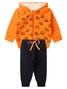 Conjunto Infantil Menino Moletom Peluciado com Zíper Laranja