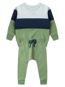 Conjunto Infantil Menino Moletom Peluciado Verde Floresta