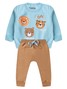 Conjunto Infantil Menino Moletom Peluciado Felinos
