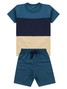 Conjunto Infantil Menino Camiseta Bermuda Recorte Royal