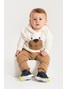 Conjunto Infantil Menino Moletom Peluciado com Capuz Off White