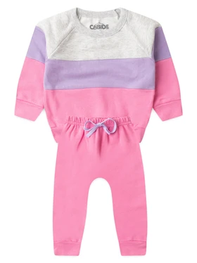 Conjunto Infantil Menina Moletom Peluciado  Lilás