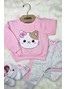 Conjunto Infantil Menina Moletom Peluciado Rosa