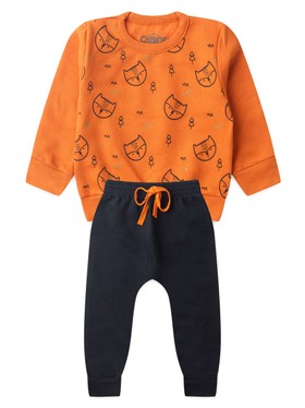Conjunto Infantil Menino Moletom Peluciado Raposa