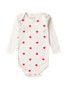 Kit Body Bebê Menina Suedine Coração Off White