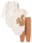Kit Body Bebê Unissex Suedine Esquilo