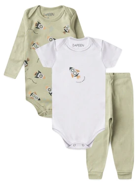 Kit Body Bebê Unissex Suedine Little Explorer