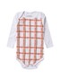 Kit Body Bebê Menina Suedine Xadrez