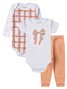 Kit Body Bebê Menina Suedine Xadrez