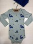 Conjunto Body Bebê Menino Suedine Dino