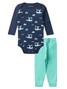Conjunto Body Bebê Menino Suedine Helicóptero