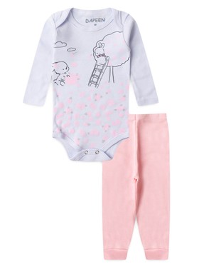 Conjunto Body Bebê Menina Suedine Sonho de Algodão