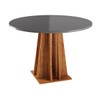 Mesa de Jantar 4 Lugares Redondo Tampo de Mdf Full Mel/Cinza - Casa Giulia