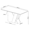Mesa de Jantar 6 Lugares Retangular Tampo de Vidro/Mdf Xangai Mel/Off White - Casa Giulia