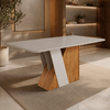 Mesa de Jantar 6 Lugares Retangular Tampo de Mdf Xangai Mel/Blonde - Casa Giulia