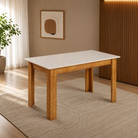 Mesa de Jantar 6 Lugares Retantugar Tampo de Mdp Trend Mel/Blonde - Casa Giulia